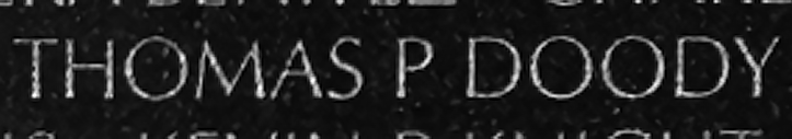Warrant Officer Thomas Patrick Doody's name inscribed on The Wall.